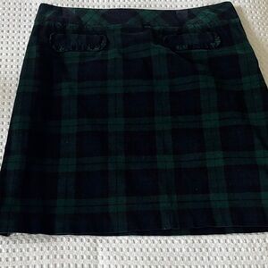 Plaid Black and Green Women's Skirt